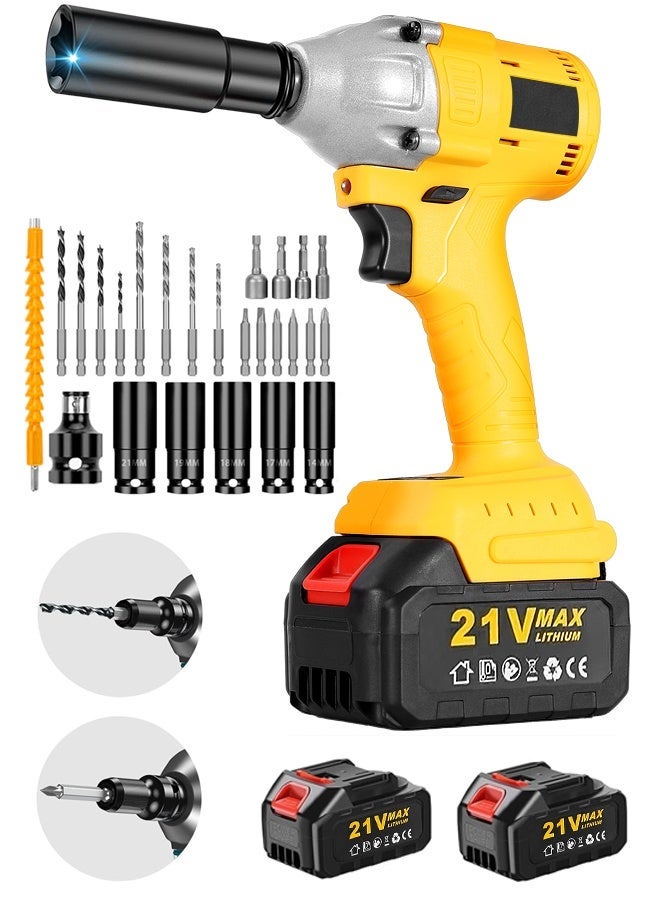 ALongDeng Cordless Impact Wrench Driver Kit  Impact Gun with Lithium-Ion Battery Professional Power Tools Set with Complete Accessories - Image 1