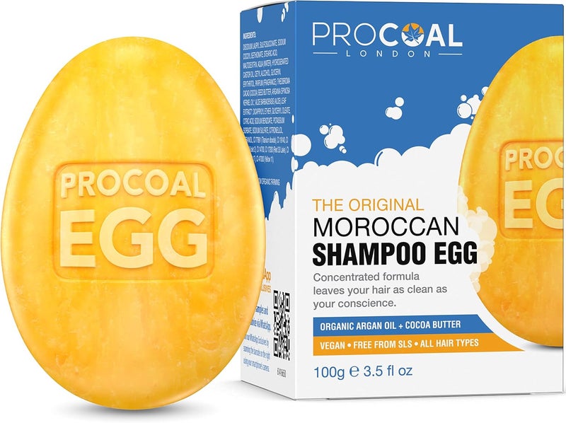 Procoal Vegan Moroccan Shampoo Bar 100g by Procoal Argan Oil Aloe Vera Almond Oil SLS Free Eco Solid Shampoo Bar CrueltyFree