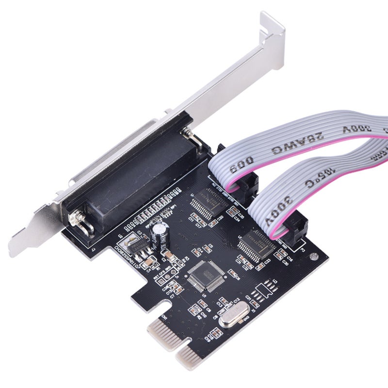 ماكسيم بطاقة منفذ PCI-E إلى RS232 تسلسلي بمنفذي DB9 ومنفذ DB25 واحد LPT بطاقة PCI إلى منفذ LPT متوازي - PCI Express x1 بسرعة 2.5 جيجابت في الثانية لأنظمة DOS وويندوز ولينكس - Image 3
