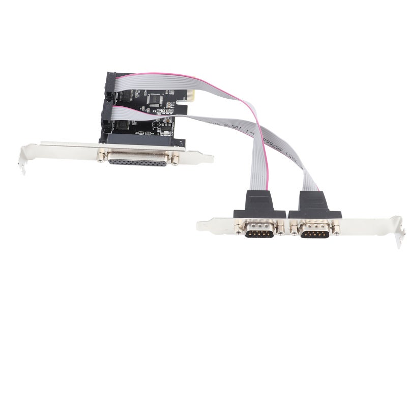 ماكسيم بطاقة منفذ PCI-E إلى RS232 تسلسلي بمنفذي DB9 ومنفذ DB25 واحد LPT بطاقة PCI إلى منفذ LPT متوازي - PCI Express x1 بسرعة 2.5 جيجابت في الثانية لأنظمة DOS وويندوز ولينكس - Image 1