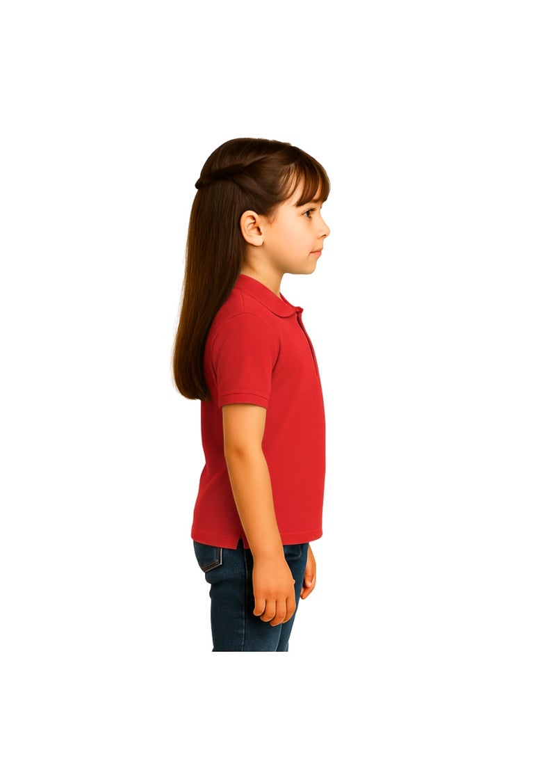 PRINTSHOP4ME Girls Kids Polo T-Shirt 230 GSM Pure Cotton Basic Colors - Image 4