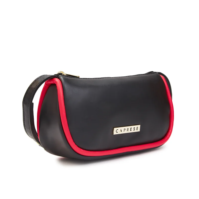 CAPRESE GRACIE SOLID BLACK FAUX LEATHER MEDIUM BAGUETTE HANDBAG