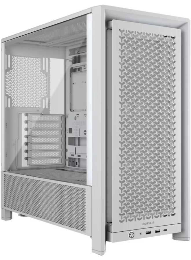 Corsair FRAME 4000D RS Modular Mid-Tower ATX PC Case – High Airflow, 3x RS120 Fans, Dual 360mm Radiator Support, GPU Anti-Sag Arm, USB-C & USB-A Front I/O, TG Side Panel, Cable Management, Compatible with Mini-ITX to E-ATX Motherboards, White | CC-9011313-WW - Image 1