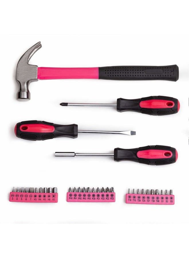 CARTMAN 148Piece Tool Set General Household Hand Tool Kit with Plastic Toolbox Storage Case Pink - Image 5