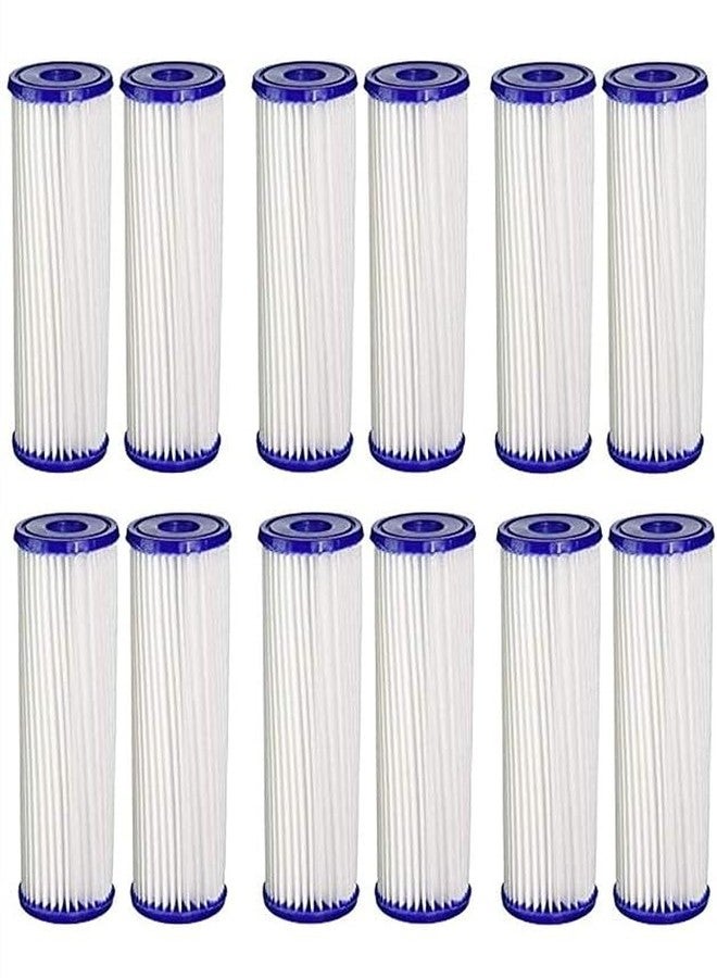 CFS - 12 Pack Pleated Sediment Water Filter Cartridges Compatible with Pentek S1 Models - Remove Bad Taste and Odor - Whole House Replacement Filter Cartridge - 20 Micron - 10" x 2.5" - Image 1