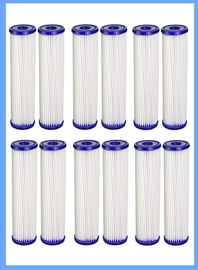 CFS - 12 Pack Pleated Sediment Water Filter Cartridges Compatible with Pentek S1 Models - Remove Bad Taste and Odor - Whole House Replacement Filter Cartridge - 20 Micron - 10" x 2.5" - Image 2