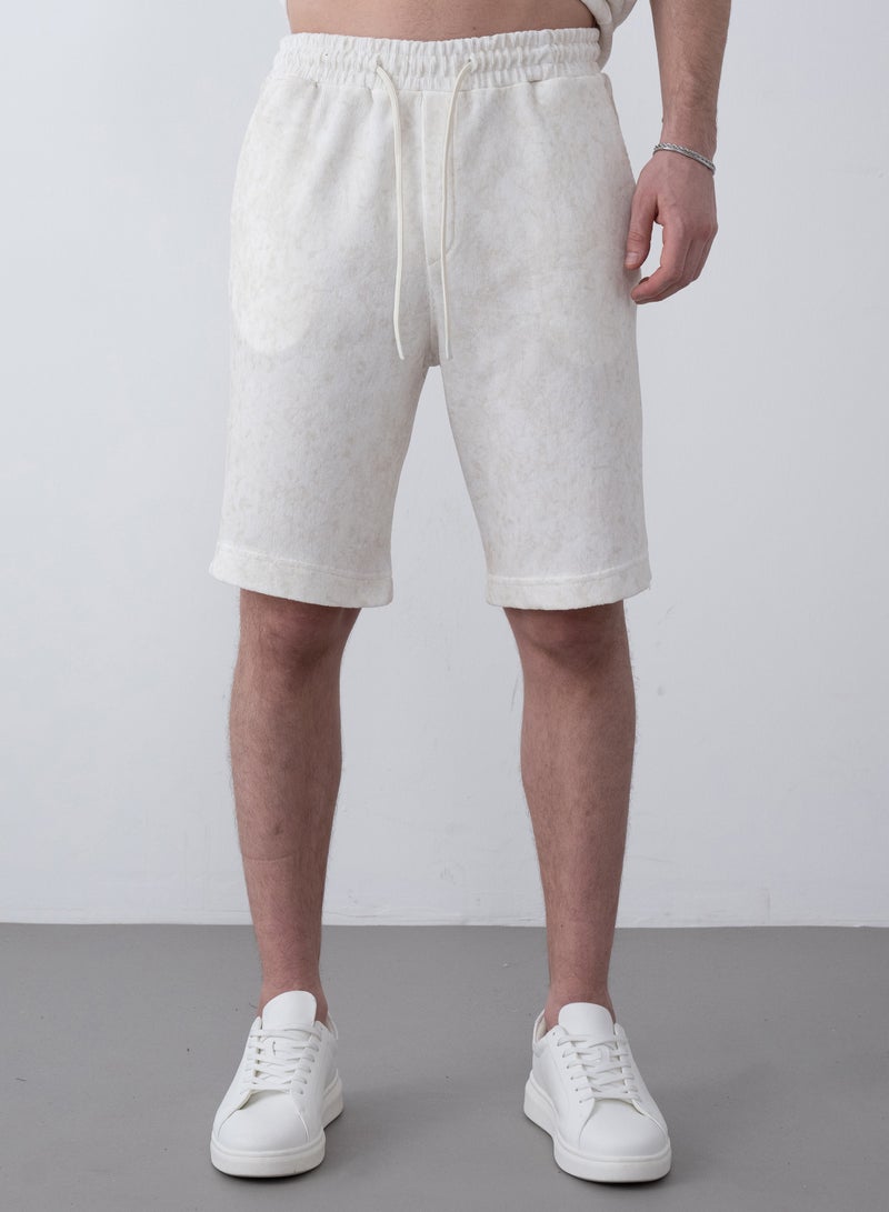 مراكش شورت كاجوال بأستك للرجال - ابيض - Image 1