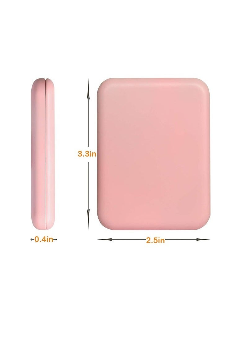 Pocket Mirror, 1X/3X Magnification LED Compact Travel Makeup Mirror With Light, 2-Sided, Portable, Folding, Handheld (Pink)  - Image 5