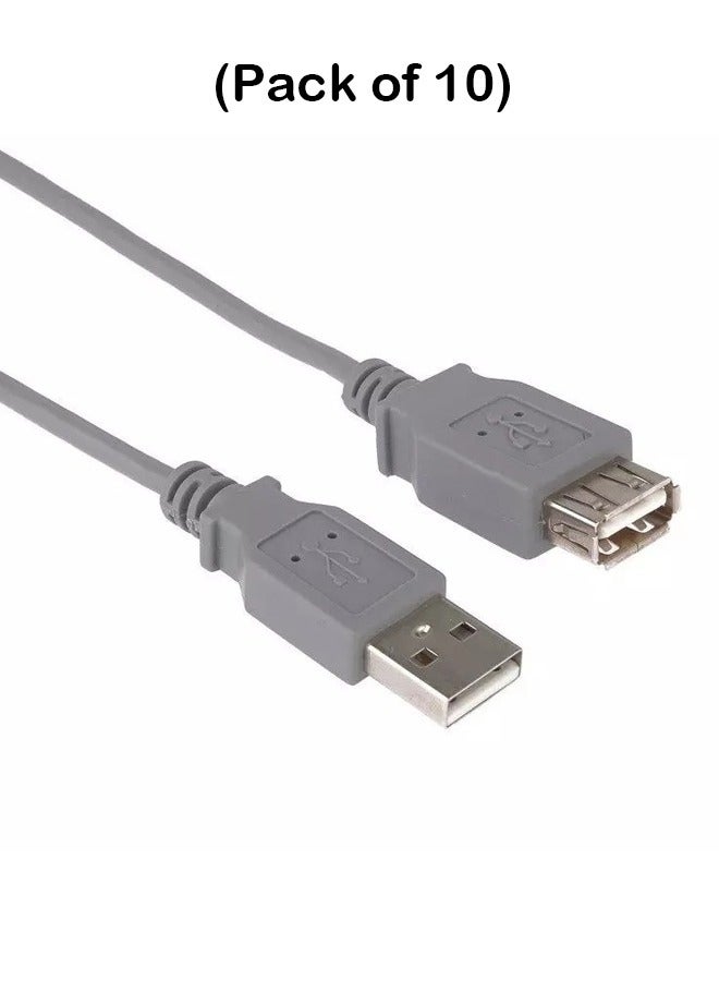 Taimi USB to Extansion Cable Male to Female 10m-Grey (Pack of 10) 