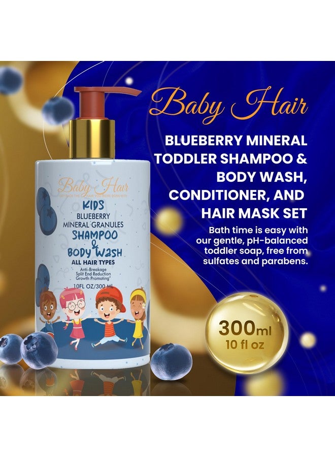 Baby Hair BABY HAIR - Blueberry Mineral Kids Shampoo/Body Wash, Sulfate-Free Kids Tearless Shampoo and Body Wash, Shampoo For Kids with Blueberry & Strawberry Oil and Aloe Vera, No Tears Shampoo, 10 fl.oz. - Image 1
