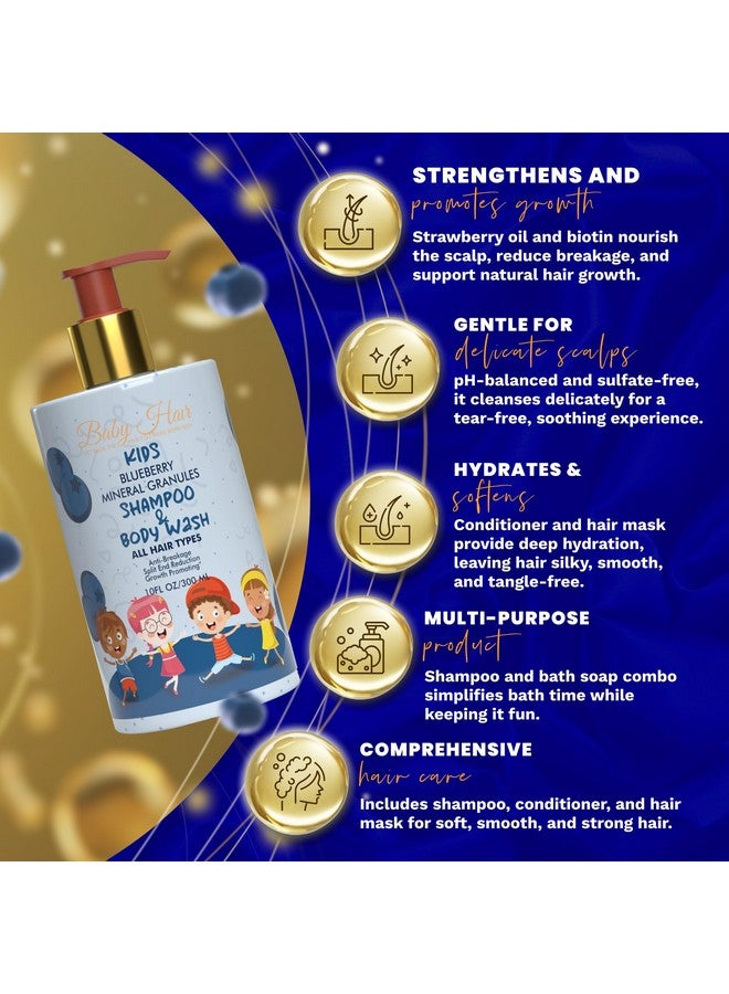 Baby Hair BABY HAIR - Blueberry Mineral Kids Shampoo/Body Wash, Sulfate-Free Kids Tearless Shampoo and Body Wash, Shampoo For Kids with Blueberry & Strawberry Oil and Aloe Vera, No Tears Shampoo, 10 fl.oz. - Image 3