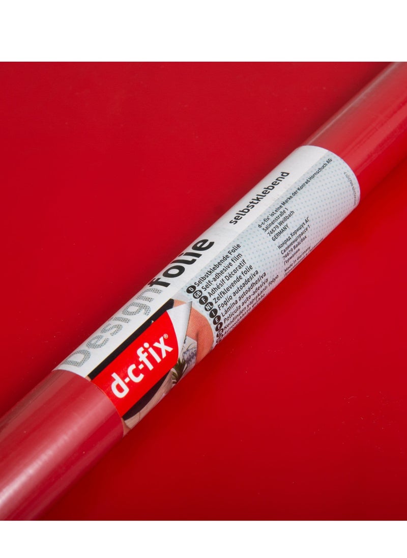 DC Fix Self Adhesive Film Roll Plain Matt Dark Red 45cm x 15 Meter Size  - Image 1
