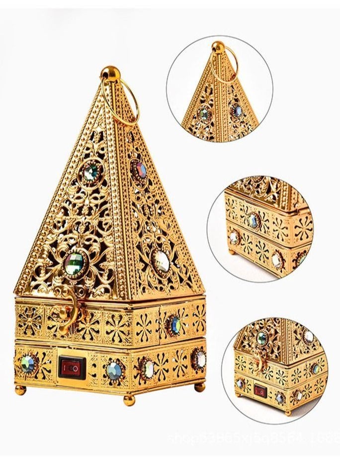 ماركة غير محددة - حامل مباخر العطور العربية الكهربائية ، حامل التبخير المعدني بشكل برج ، حامل العطور العتيقة - Image 1