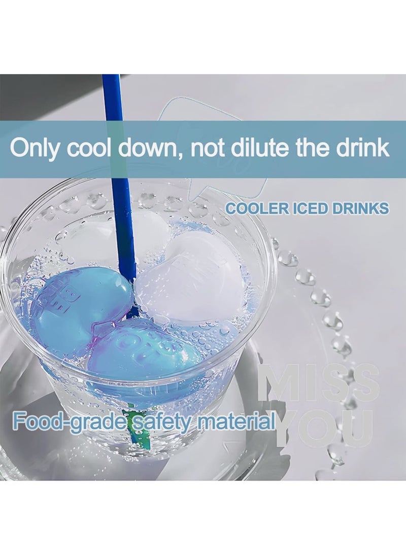 KASTWAVE Reusable Ice Cubes for Drinks, 15Pcs Heart Shape Plastic Ice Cubes, for Drinks, Cocktails Like Whiskey, Wine, or Coffee, Silicone Square Shapes, Dry Ice Cubes, Non Diluting (Blue)  - Image 4