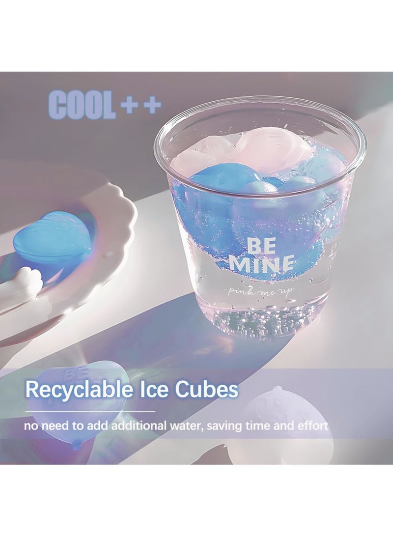 KASTWAVE Reusable Ice Cubes for Drinks, 15Pcs Heart Shape Plastic Ice Cubes, for Drinks, Cocktails Like Whiskey, Wine, or Coffee, Silicone Square Shapes, Dry Ice Cubes, Non Diluting (Blue)  - Image 5