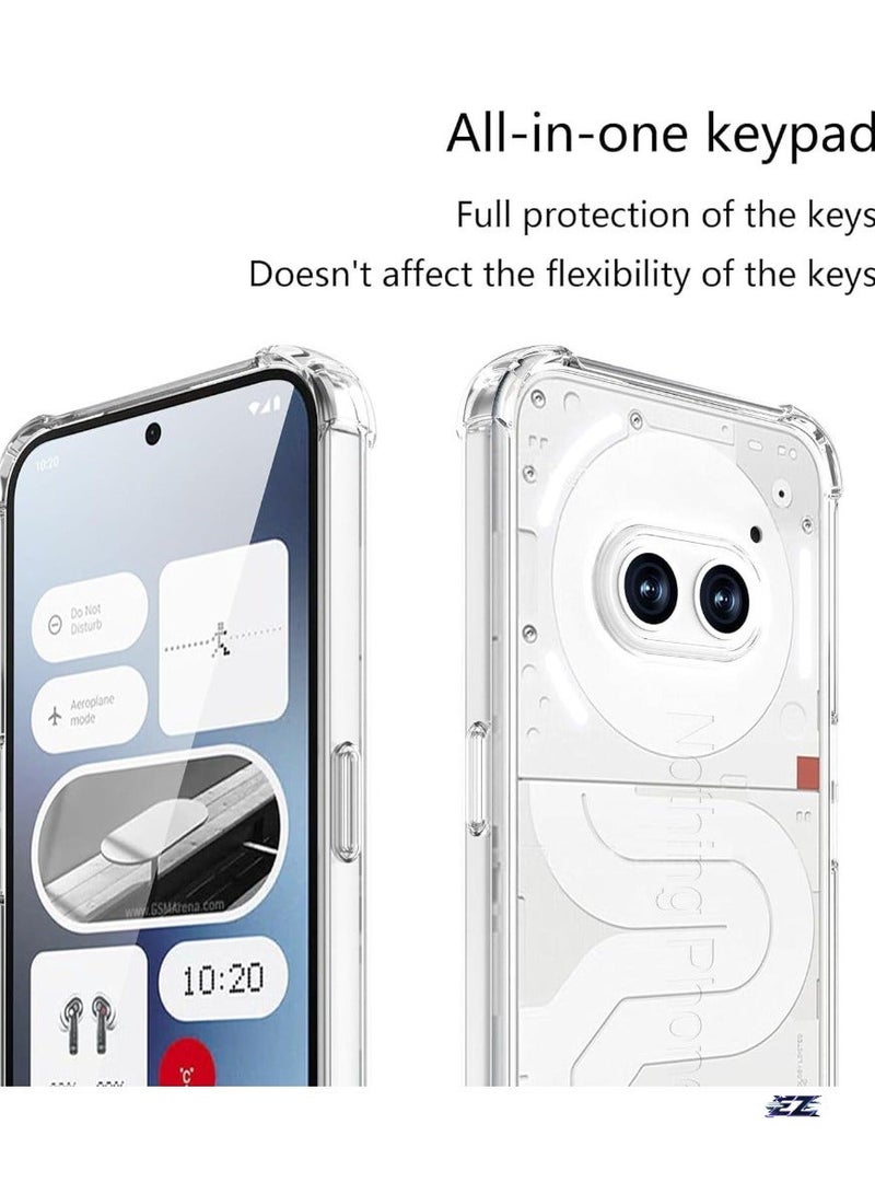 MUNTAQI Compatible Case for Nothing Phone 2A 5G – Soft TPU Silicone Cover with Tempered Glass Screen Protector [2 Pack] – Shockproof Crystal Clear Transparent Protection for Nothing Phone 2A 5G - Image 2