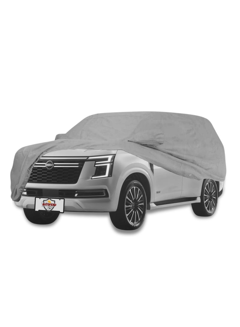 Zipporah All Weather Premium Lightweight 6-Layers Protective Car Cover 210T Compatible for 2018-2025 Nissan Patrol with Left Driver Side Door Zipper, Security Lock and Mirror Pockets - Image 1