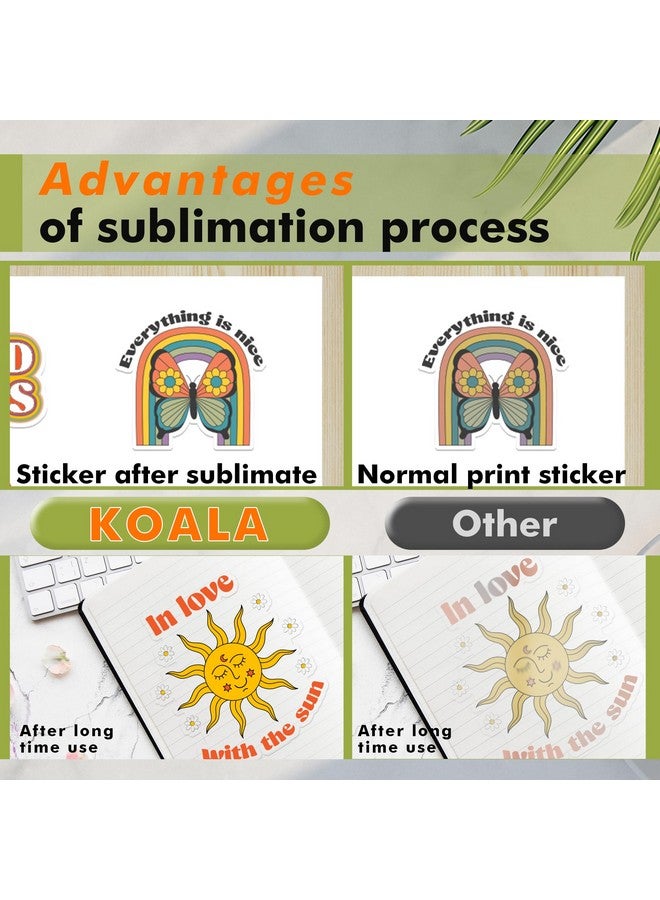 KOALA PAPER Koala Sublimation Sticker Paper 100% Transparent Waterproof Vinyl 8.5X11 Inch 25 Sheets, Quick Dry Vivid Colors Holds Ink Well - Image 5