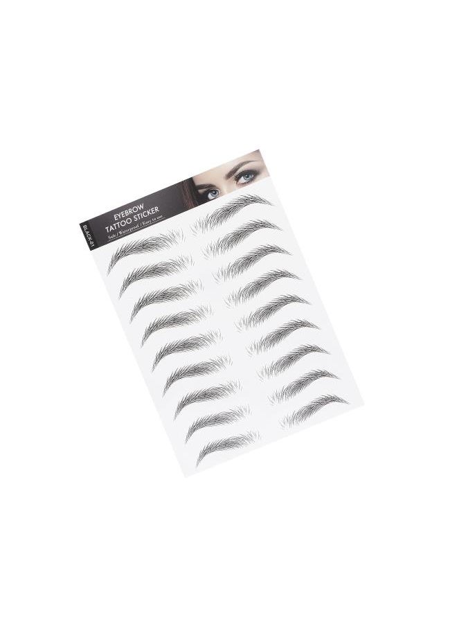 Generic - Eyebrow Tattoo Sticker, Hair-Like Authentic Eyebrows, Long Lasting Waterproof Natural False Eyebrows Makeup Sticker for Women Girls(BLACK-01) - Image 1