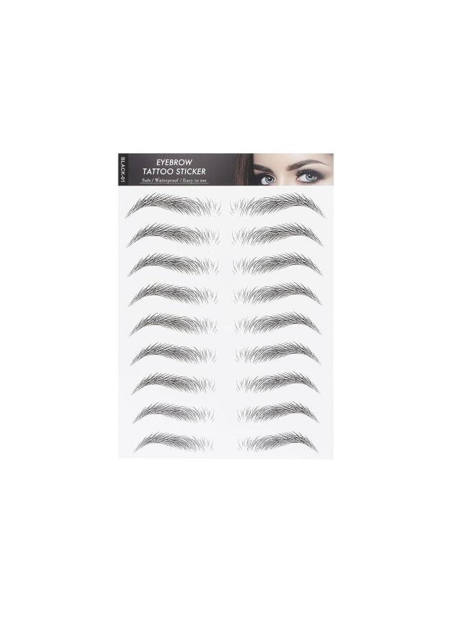 Generic - Eyebrow Tattoo Sticker, Hair-Like Authentic Eyebrows, Long Lasting Waterproof Natural False Eyebrows Makeup Sticker for Women Girls(BLACK-01) - Image 1