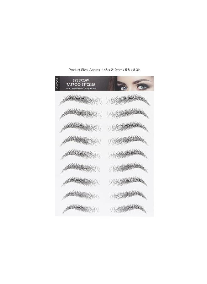 Generic - Eyebrow Tattoo Sticker, Hair-Like Authentic Eyebrows, Long Lasting Waterproof Natural False Eyebrows Makeup Sticker for Women Girls(BLACK-01) - Image 1