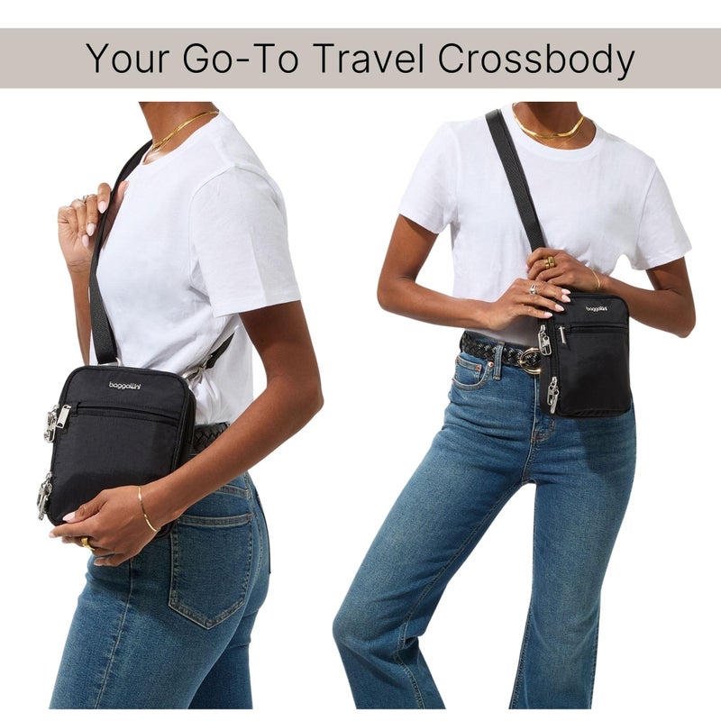 Baggallini Securtex Anti-Theft Mini Everything Crossbody Bag, 6.3"x8.25" RFID, Locking Zippers & Cut-Resistant Strap - Image 5