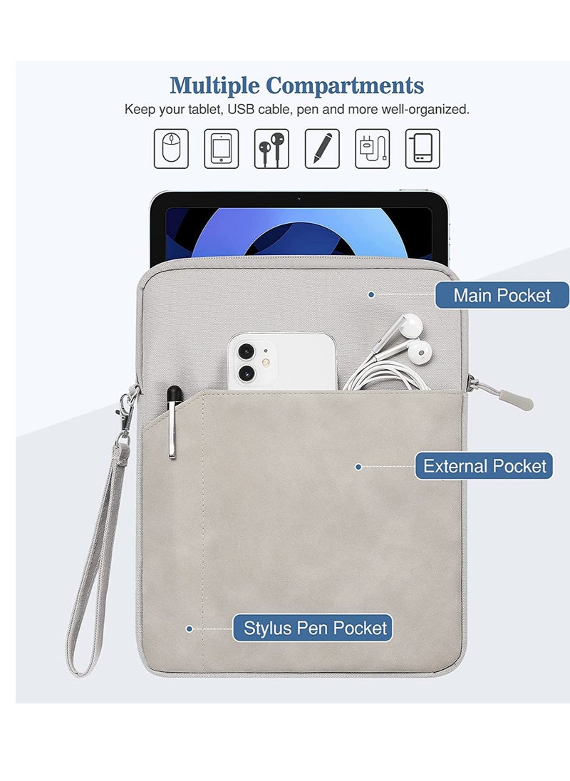مافانز حقيبة حمل للكمبيوتر اللوحي مقاس 9-11 بوصة لجهاز iPad Pro 11 2021-2018، Air 5/4 10.9، 10.2، Galaxy Tab A8 10.5، S8 11"، Surface Go 2، 1، حماية مع جيب رمادي فاتح  - Image 2