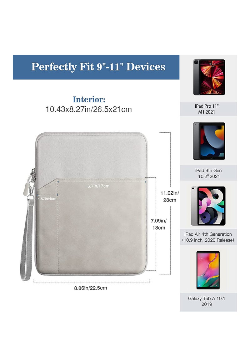 مافانز حقيبة حمل للكمبيوتر اللوحي مقاس 9-11 بوصة لجهاز iPad Pro 11 2021-2018، Air 5/4 10.9، 10.2، Galaxy Tab A8 10.5، S8 11"، Surface Go 2، 1، حماية مع جيب رمادي فاتح  - Image 5
