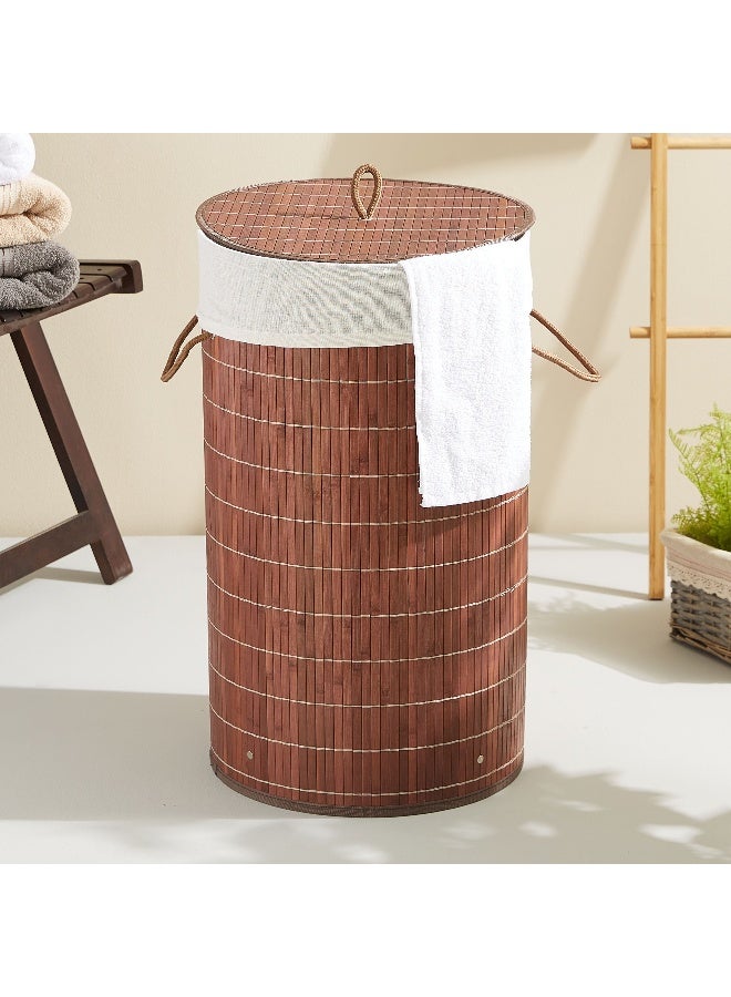 Home Box Light Weight Stylish Compact And Space Saving 2-Section Foldable Laundry Basket With Lid - Image 1
