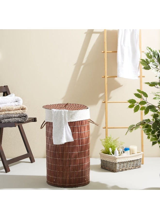 Home Box Light Weight Stylish Compact And Space Saving 2-Section Foldable Laundry Basket With Lid - Image 4