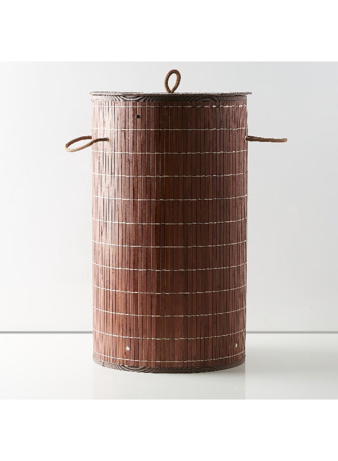 Home Box Light Weight Stylish Compact And Space Saving 2-Section Foldable Laundry Basket With Lid - Image 5