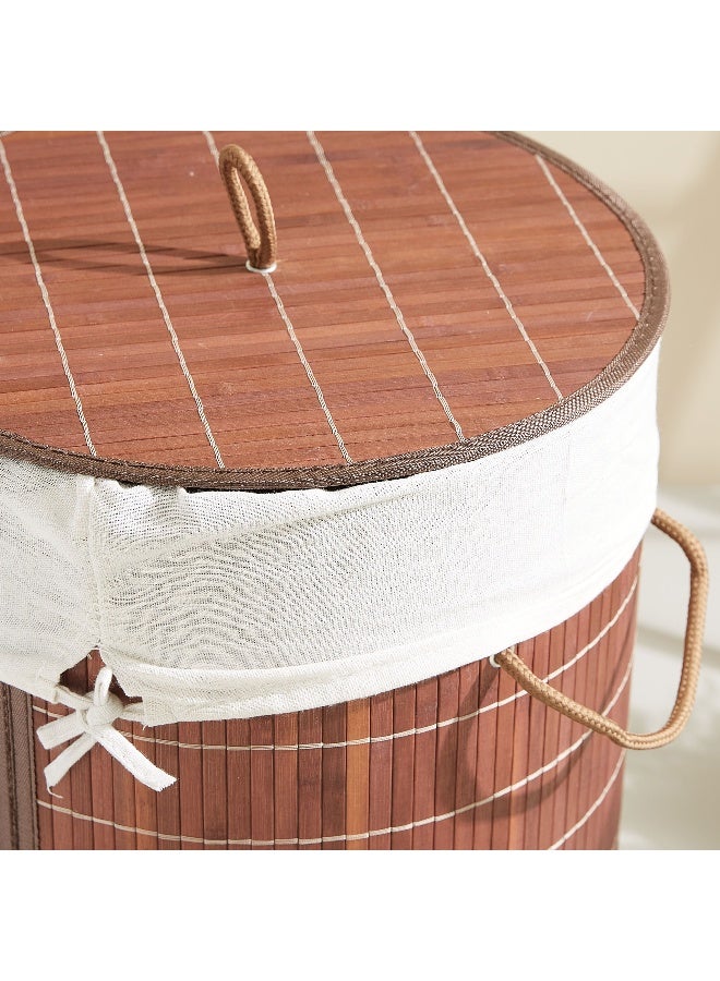 Home Box Light Weight Stylish Compact And Space Saving 2-Section Foldable Laundry Basket With Lid - Image 3