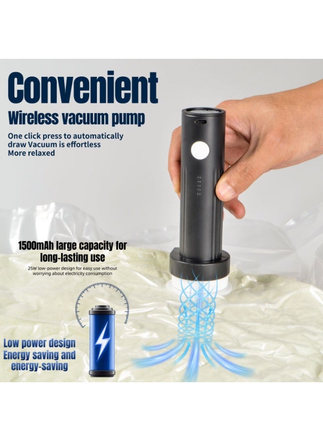 UrbanEssentia Vacuum Storage Bags 8-Pack (2 Jumbo 2 Large 2 Medium 2 Small) with Wireless Electric Pump - 6000pa Strong Suction Power, Reusable Space Saver Compression Bags for Travel, Ideal for Clothes - Image 4