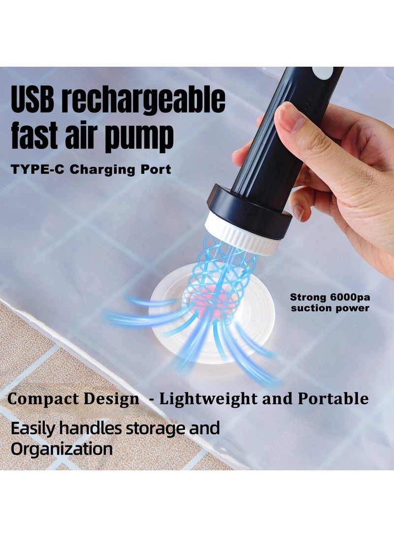 UrbanEssentia Vacuum Storage Bags 8-Pack (2 Jumbo 2 Large 2 Medium 2 Small) with Wireless Electric Pump - 6000pa Strong Suction Power, Reusable Space Saver Compression Bags for Travel, Ideal for Clothes - Image 5