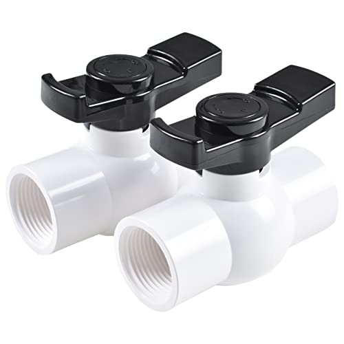 AIPOR 1" PVC Ball Valve (2-Pack), Shut-Off Ball Valve Threaded (NPT) with Easy to rotate and Excellent Handle, Rated at 150 PSI, (1 inch NPT) - Image 1