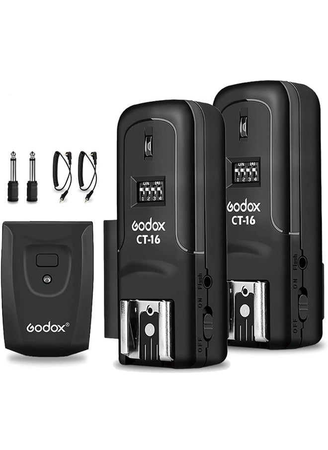 Godox Godox CT-16 Wireless Radio Flash Trigger Receiver Kit,Fit Compatible for Canon Nikon Pentax DSLR Camera Studio 3-in-1 Flash Transmitter and Receiver  - Image 1