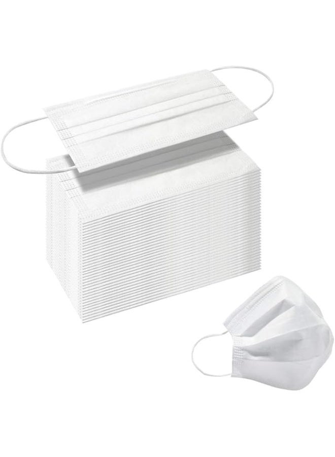 50 قطعة من الكمامات القابلة للاستخدام مرة واحدة مع حلقة أذن مرنة، قطن أبيض - Image 1