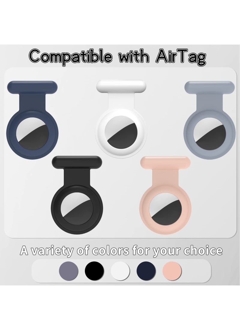 Generic - 2 Pieces Hidden Silicone Protective Case Suitable for Apple AirTag with Invisible Pin Holder Anti Lost AirTag Cover Suitable for Children Elderly Backpack and Luggage (Pink and Grey) - Image 1