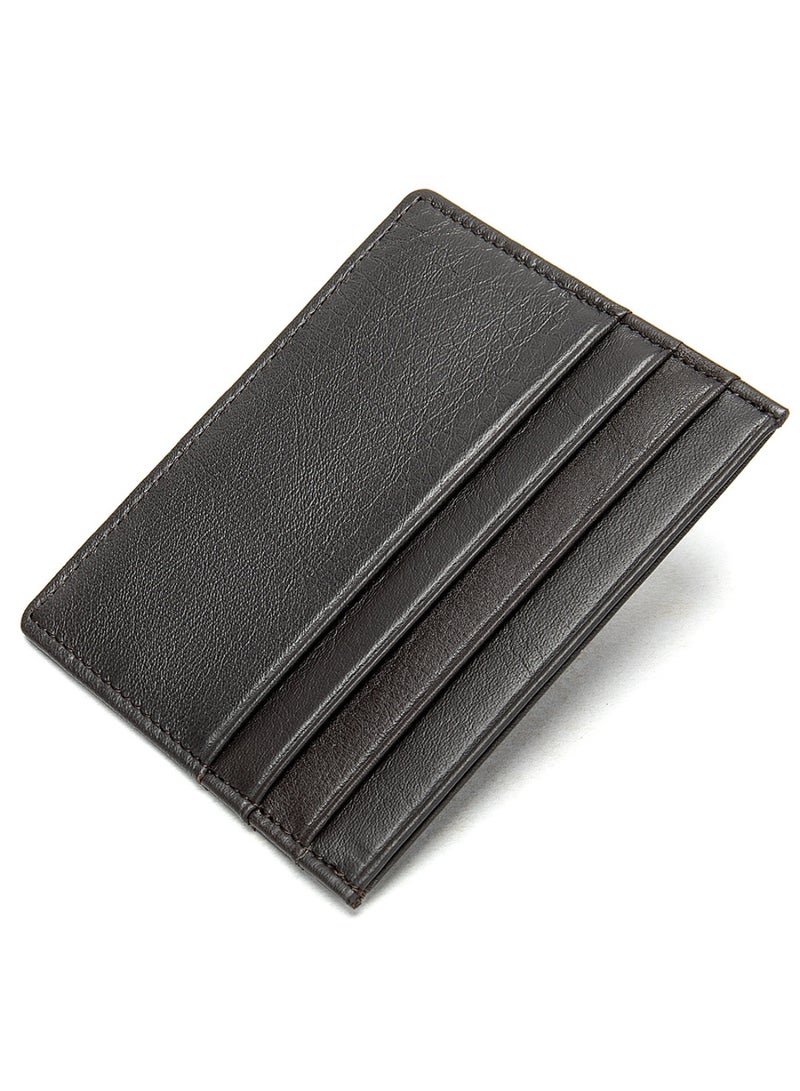 Portable Business Men's Genuine Leather Anti - RFID Ultra - thin Multi - card Slot Short Wallet Black  - Image 1