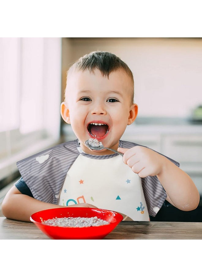 R HORSE - 5Pcs Short Sleeved Bib For Baby Toddlers Waterproof Sleeved Bib With Crumb Capacity Pocket Animals Baby Bib Infants Feeding Bib With Deer Flamingo Lion Pattern For Baby Shower Age 036 Months - Image 1