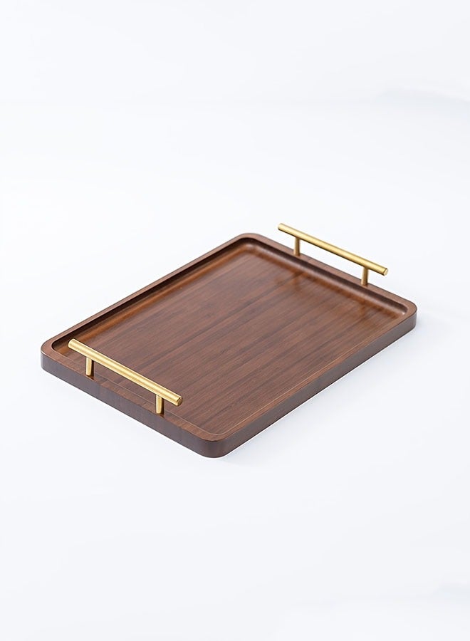 36*25CM Rectangular Serving Tray, bamboo Serving Tray With Handle Brown,Breakfast Bed Tray, Decorative Serving Tray for Coffee Table, Tea, appetizers, barbecues, parties  - Image 2