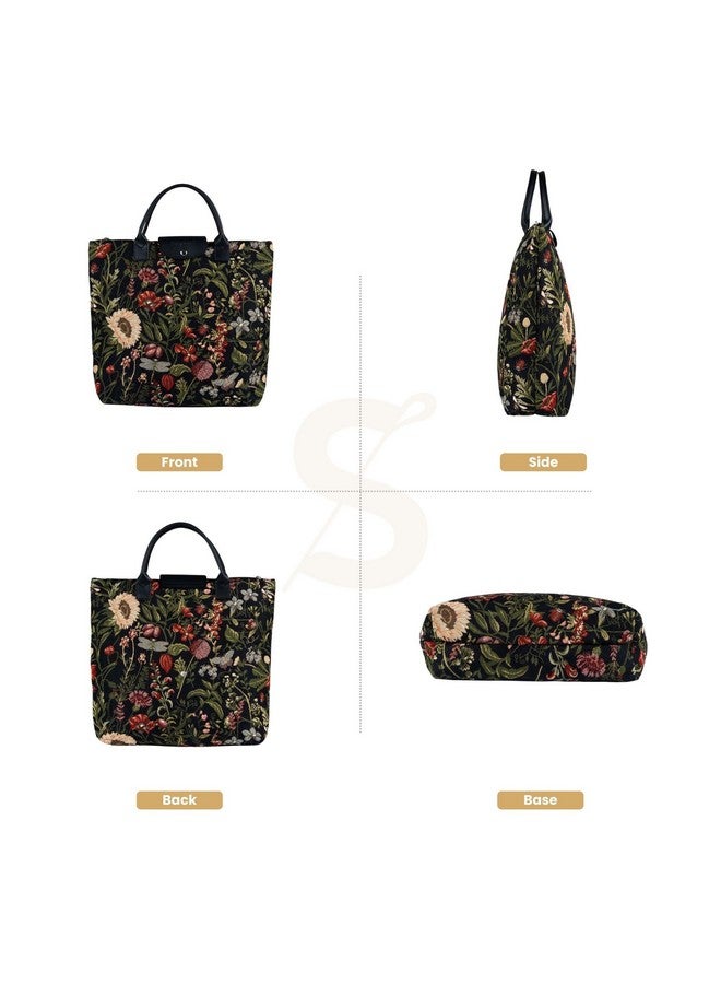 Signare Tapestry Foldable Tote Bag Reusable Shopping Bag Grocery Bag With Floral Peony Design (FDAW-PEO) - Image 2