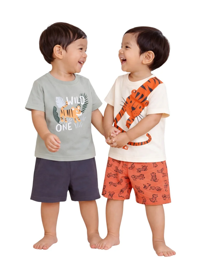 فكتور اند جين Infant Boys’ Multipack (4 Pack) – Graphic T-Shirts & Shorts Set