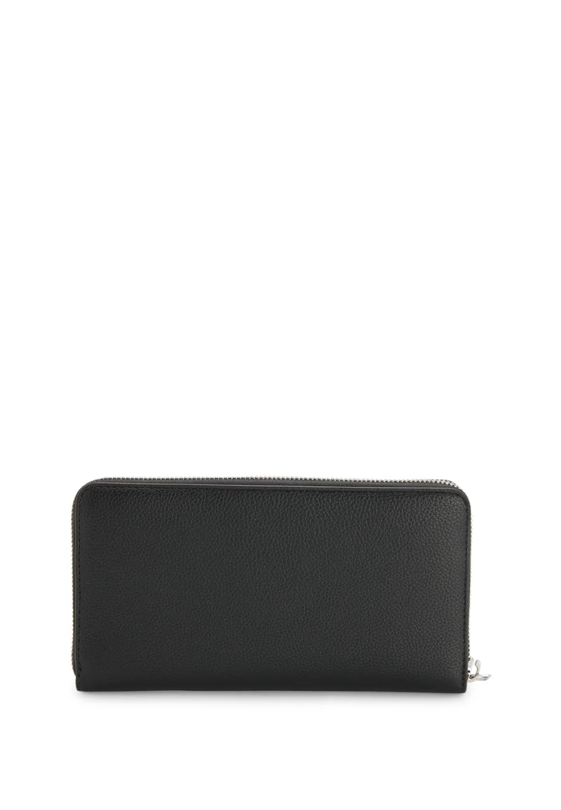 HUGO Ziparound wallet in faux leather with stacked logo