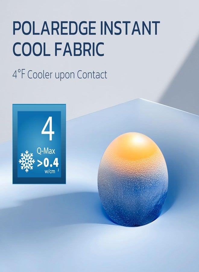 Degrees of Comfort طقم ملاءات تبريد PolarEdge Pro من Degrees of Comfort، طقم سرير فاخر بحجم كوين مع تقنية Coolmax، جيب عميق يصل إلى 15 بوصة، Q-MAX > 0.4، ماص للرطوبة وجيد التهوية لمن يعانون من الحرارة أثناء النوم، 4 قطع، أبيض - Image 2