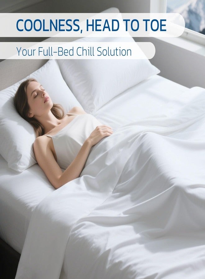 Degrees of Comfort طقم ملاءات تبريد PolarEdge Pro من Degrees of Comfort، طقم سرير فاخر بحجم كوين مع تقنية Coolmax، جيب عميق يصل إلى 15 بوصة، Q-MAX > 0.4، ماص للرطوبة وجيد التهوية لمن يعانون من الحرارة أثناء النوم، 4 قطع، أبيض - Image 5