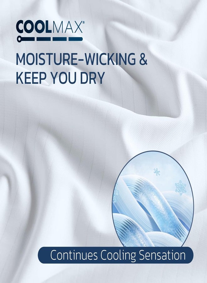 Degrees of Comfort طقم ملاءات تبريد PolarEdge Pro من Degrees of Comfort، طقم سرير فاخر بحجم كوين مع تقنية Coolmax، جيب عميق يصل إلى 15 بوصة، Q-MAX > 0.4، ماص للرطوبة وجيد التهوية لمن يعانون من الحرارة أثناء النوم، 4 قطع، أبيض - Image 4