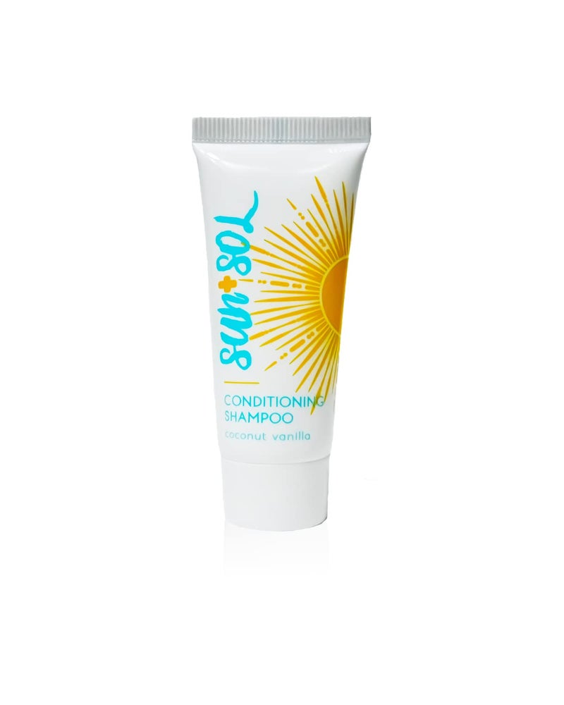 Sun  Sol Bulk Cleansing 2 in 1 Shampoo  Conditioner With Warm Coconut  Vanilla Fragrances Travel Size Toiletries Mini Hotel Amenities 07 oz 50 Count