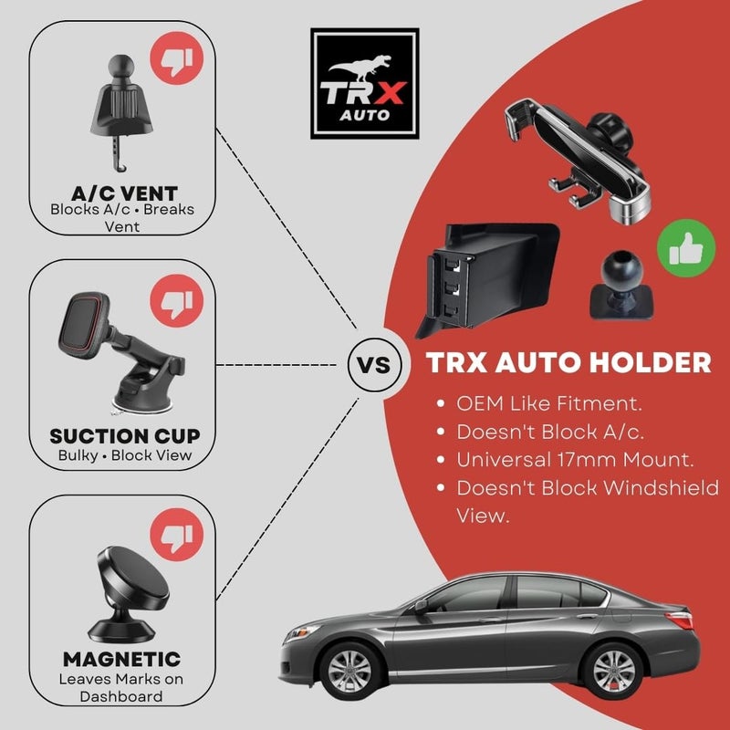 TRX AUTO Phone Holder Mount With Gravity Phone Holder For Honda Accord 2014 To 2016 | Honda Accord Accessories | Honda Accord Mobile Phone Holder - Image 2