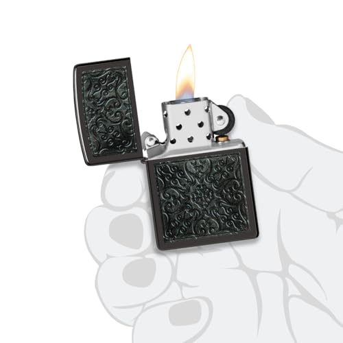 Zippo Pattern Design High Polish Black Pocket Lighter - Image 5